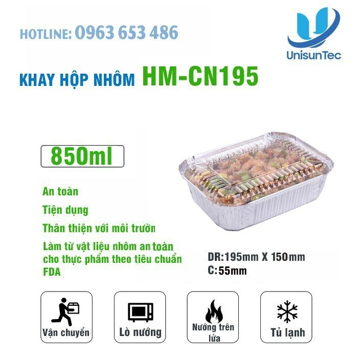 Khay nhôm 850ml