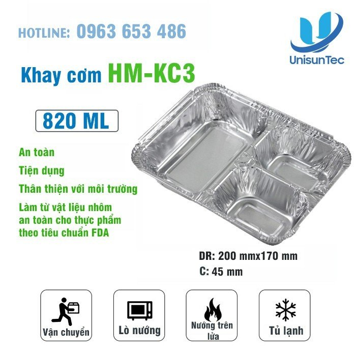 Khay cơm 820ml