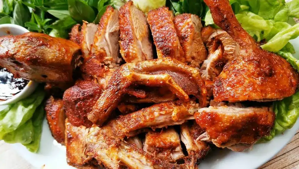 vịt nướng giấy bạc bằng nồi chiên không dầu